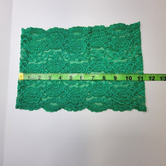 Green See Through Elastic Lace Bandeau Strapless Lace Tube Top Lace Crop Top - Picture 4 of 7